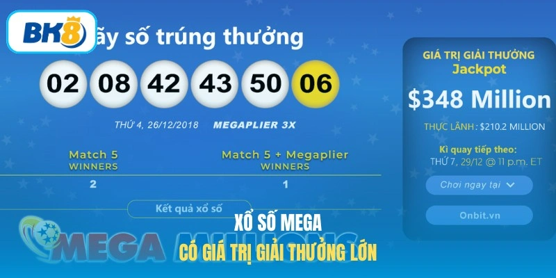 Xổ Số Mega có giá trị giải thưởng lớn
